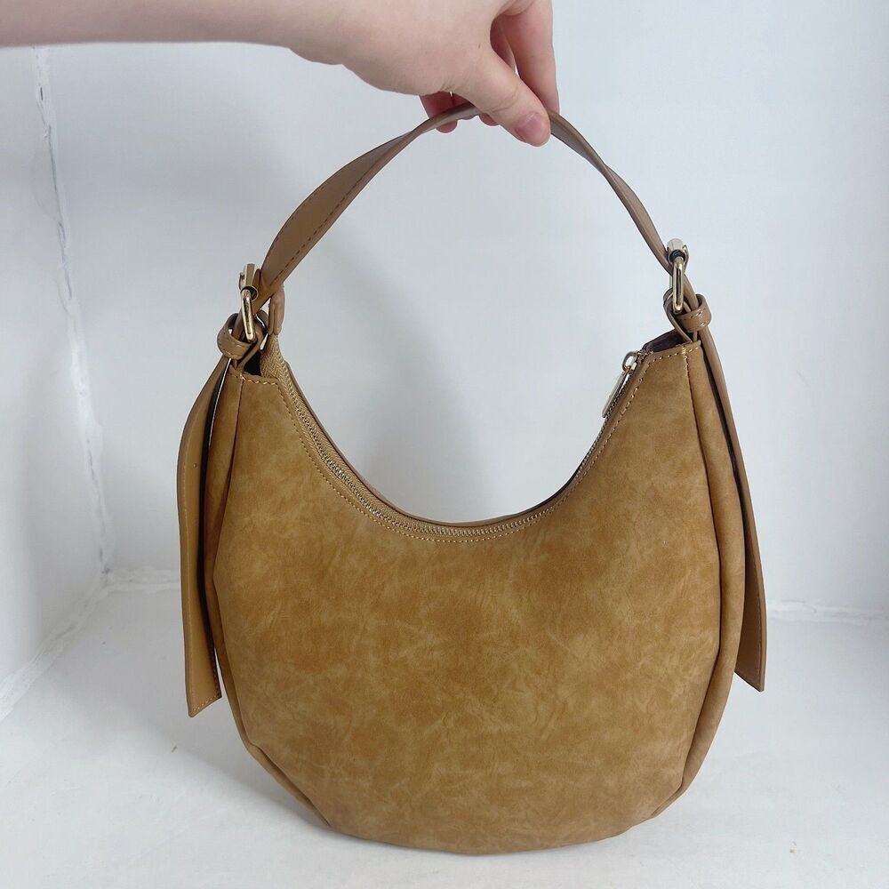 NWOT 4th and Reckless Una Faux Suede Crescent Bag in Brown Purse Handbag - Picture 5 of 11